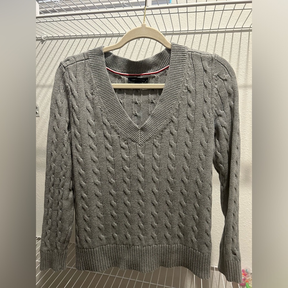 Tommy Hilfiger Cable Knit Sweater Grey Women's Size S